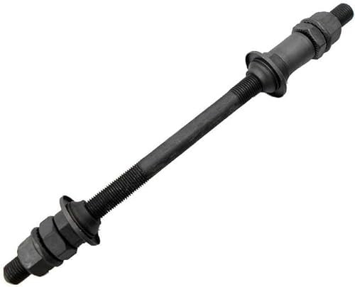 Calsgkspray 1pc Black Bike Axle 190MM Bicycle Multiple Speed Rear Hub Axle 3/8 Inch,26 TPI Hub Shaft Conical Lock Nut Washer Kit Hubs Wheels and Accessories Cycling,Wheels and Accessories