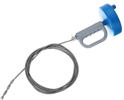 sourcing map 9.8Feet Plumbing Snake Auger, Drain Auger with Drill Adapter, Sink Unclogger Drain Cleaner Tool for Kitchen Tub Shower Drain, Blue
