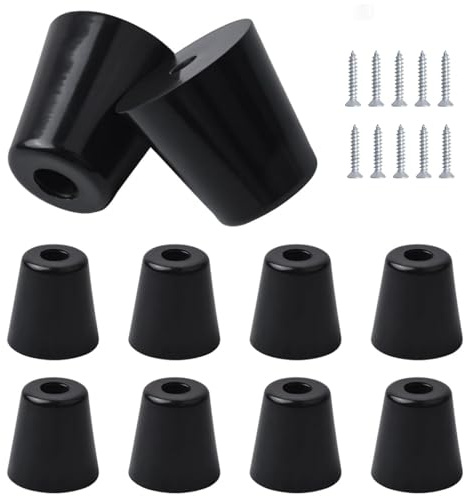 Befun 10PCS Rubber Feet, Non Slip Chopping Board Feet D24 * 19 * H31mm | Round, Small Rubber Feet, Waterproof and Stable Furniture Feet, with Built-in Washer and Screws, Rubber Bumpers