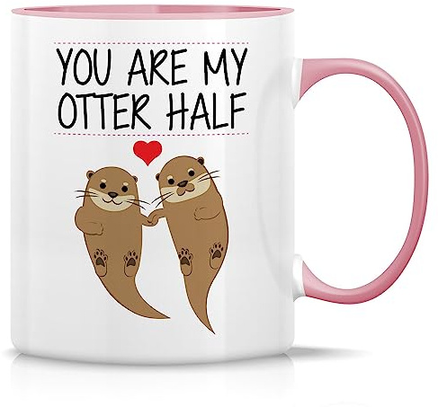 Lustige Tasse – You are My Otter Half Other Half Other Half, 325 ml, Keramik-Kaffeetassen, lustig, sarkastisch, motivierend, inspirierendes Geburtstagsgeschenk