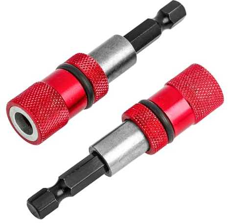 2pcs Portapuntas Magnéticos con Tope de Profundidad de tornillo ajustable, Varilla Hexagonal de 1/4 Pulgada, Incluye para pared seca con puntas de destornillador PH2