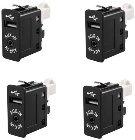 Pyugxab 4X Adaptador de Enchufe de Entrada Auxiliar USB de Coche Enchufe AUX para E81 E87 E90 F10 F12 E70 X4 X5 X6