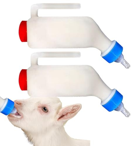 Biberons pour chèvre | 2 biberons en agneau | Accessoire d'élevage avec échelle et poignée pour chèvre, vache, mouton, chiot
