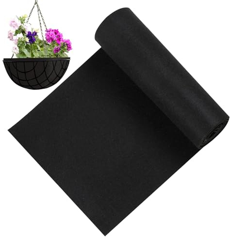 Fodera per fioriera, rotolo di rivestimento per piante, traspirante, nero, fogli di ricambio per cortile, patio, balcone, giardino
