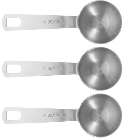 Genérico Medidoras de Acero Inoxidable Versátil y Medición Precisa Juego de 4 Cucharas de 20 Ml Capacidad para Entornos Profesionales y Cafeterías