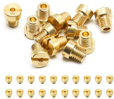 WestCH 20 Pezzi Getti Carburatore M5 Ugelli per Carburatore Getto Carburatore in Ottone 90 92 95 98 100 102 105 108 110 112 115 118 120 122 125 128 130 132 135 138 für Motorrad Roller Schaltmoped