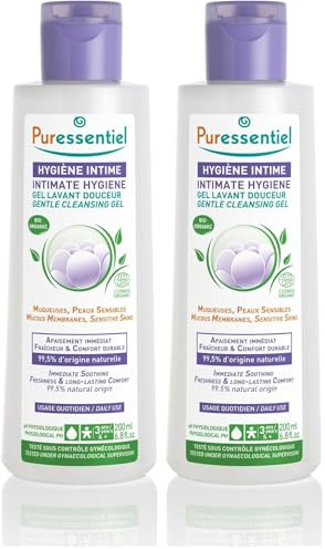 Puressentiel - Hygiène Intime - Gel Lavant Douceur aux 3 eaux florales et à l'aloé vera - Bio - Hypoallergénique - Usage quotidien pour muqueuses et peaux sensibles - 200 ml (Lot de 2)