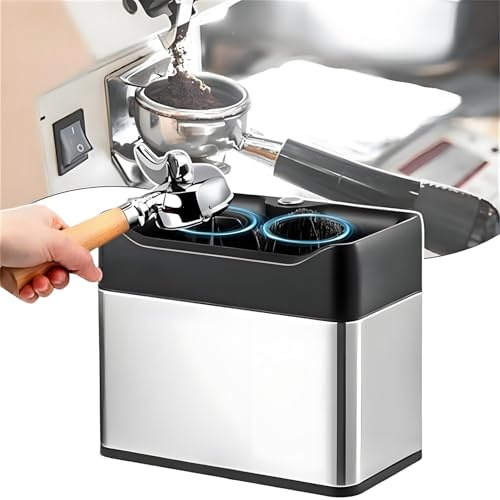 Nuxyyds Raccoglitore Elettrico per caffè Espresso, Pulitore Automatico per Portafiltri, Raccoglitore per Dischi di caffè per Manici da 51 Mm E 58 Mm, per Casa, Bar E Ristoranti