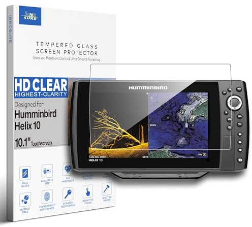 INNOSURE Pellicola protettiva per schermo in vetro temperato per Humminbird Helix 10 Echolot G1 G2 G2N G3 G3N G4 G4N 10.1 pollici touch screen antigraffio (HD trasparente)