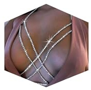 Catena del Corpo, Catena per Il Corpo con Strass, Collana Corpo Argento, Catena Petto Donna, Gioielli per Il Corpo, Gioielli Estivi, Accessori Abbigliamento