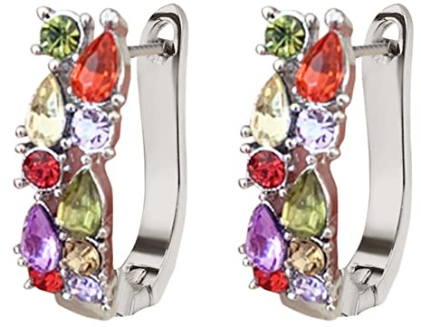 ZYFSHA Örhängen för kvinnor, Silikonbåge Örhängen Färg Strassörhängen Tunna Dangle Eleganta Strassörhängen Bröllop Kvinnor Tillbehör Smycken Örhängen För örhängen Set för flera piercingar