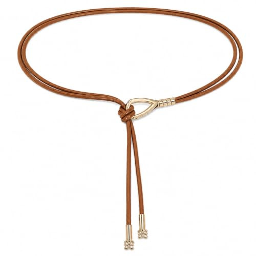 RubyTint Women's Minimalist Adjustable Knot Belt - Eco-Friendly Black Cotton Cord Waist Belt with Gold Teardrop Buckle for Dresses, Jeans & Formal Attire, Women Fashion Accessories