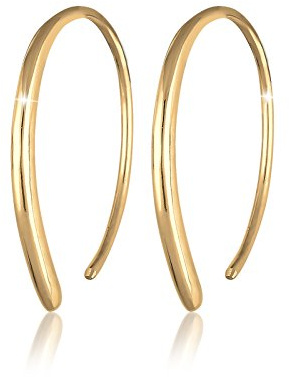 Elli Damen Echtschmuck Ohrringe Creole Hänger Geo Plain in 925 Sterling Silber Rosé vergoldet