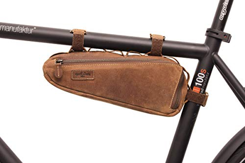 Gusti Fahrradtasche Leder - Rahmentasche Maurice G. Ledertasche für Werkzeug Vintage Look Braun Fahrradzubehör