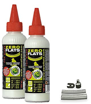 ZEROFLATS Anti-Puncture Sealant for Bicycle Tires - 6.08oz | Standard, Tubeless and Tubular Tires | All Bike Tires | Ultra-Fast Liquid | Clean and Easy to Use | Required Tool Included