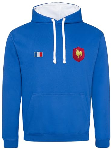 Sweat à capuche Six Nations International Rugby Union League Coupe du Monde France supporter Cadeau d'anniversaire non officiel, bleu, L