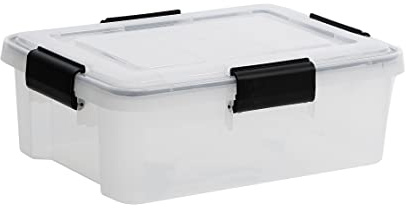 Iris Ohyama, Luftdichte Kunststoffbox mit Deckel und Verschlussclips, 10L, 1er Set, BPA frei, Schuppen, Wohnzimmer, AT-S, Klar