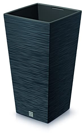 URBNLIVING Square Tall Modern Look Planter Flower Plant Pot Indoor Outdoor Garden Decor (Anthracite)