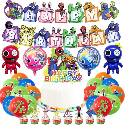 Birthday Decoration Birthday Decorations Birthday Balloons Helium Balloons Rainbow Cake Topper Birthday Banner