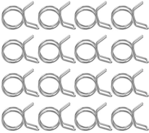 DOITOOL 200pcs Stainless Steel Double Hose Spring Clamp Hose Clips for Garden Irrigation Smooth Wear Resistant Practical Tool for Fire-fighting