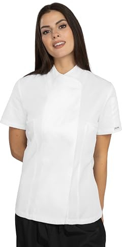 PALLTEX Nori Lady SS Giacca Cuoca Donna Giacca da Chef Donna Professionale a Maniche Corte con Rete Traspirante, Bianco, L