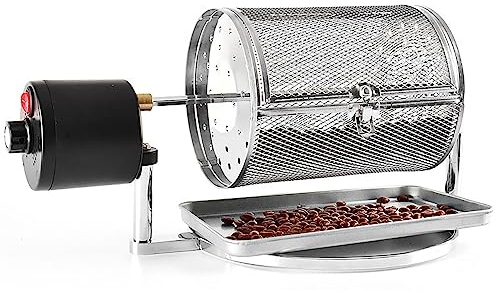Wireless Coffee Roaster Drum Machine for Home Use - Silent Motor Coffee Roaster Machine,Open Flame Available,600g