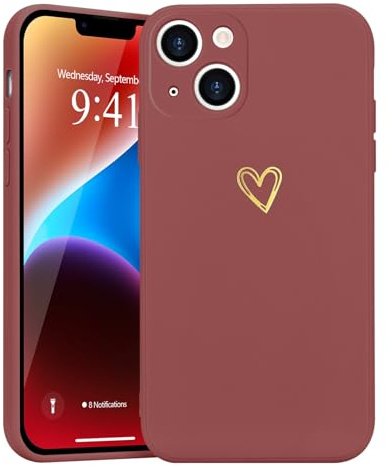 Wirvyuer Kompatibel mit iPhone 14 Handyhülle Mädchen,Weißdornrot