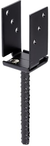 Alberts 215545 U-Pfostenträger - breitenverstellbar - Typ370 - schwarz - kunststoffbeschichtet