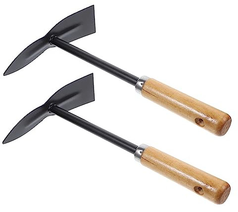 BCOATH Truelles de Jardinage Poignée Ergonomique Lot de 2 en Fer et Bois Résistantes à L’Usure, pour Plantation et Creusage au Jardin