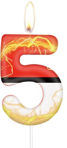 Cartoon 5th Geburtstagskerze, Anime Nummer 5 Kerzen für Kuchen, Mädchen Jungen 5. Geburtstag Dekoration, Anime Thema Party Dekoration, Cartoon Kerze Kuchen Toppers für Mädchen Jungen Geburtstagsparty