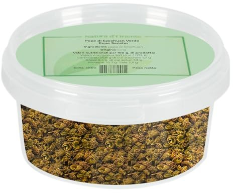 NATURA D'ORIENTE Pepe di Sichuan Verde 100g – Qualità Gourmet – Aroma Agrumato e Piccante – Ideale per Cucina Orientale, Marinature e Wok