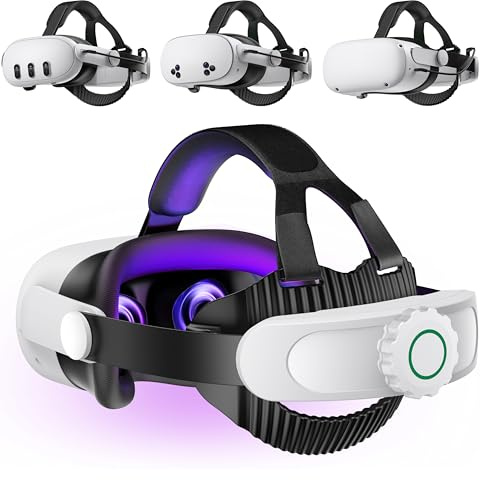 HASACOOL Headstrap mit 10000mAh Akku für Meta Quest 3/3S/2, Verstellbares Elite Strap VR Zubehör, Verbesserte Druckentlastung & Komfort für langes Spielen