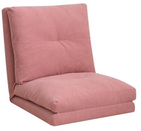 XLIHAWY Chaiselongue-Sessel Für Den Innenbereich, 5 Winkel Verstellbar Klappbares Schlafsofa Bodenmatratze, Lazy Sofa Mit Waschbarem Bezug Für Wohnzimmer Schlafzimmer(Rosa)