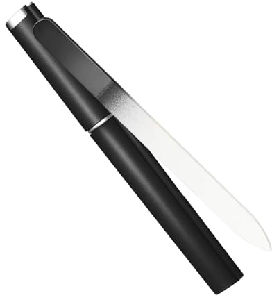 Glasnagelfil med fodral | Manikyrnagelfil | Bärbar, professionell, dubbelsidig graverad glaspikfil för manikyr, pedikyr, nagelvård, gåva