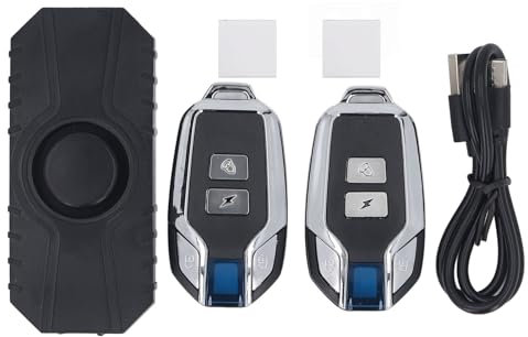 Bike Alarm, Electric Bike Anti Theft Alarm with 2pcs Remote, Vibration Motion Sensor Motorcycle Alarm, Rechargeable Motorcycle Alarm for Scooter