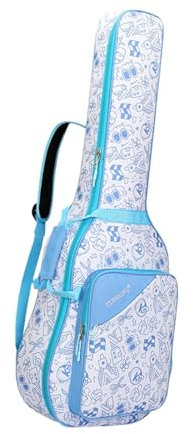 perfeclan Gitarren-Gigbag, E-Bass-Tasche, verdickt, tragbar, verhindert Oxford mit Seitengriff, dick gepolsterter Gitarren-Aufbewahrungsbox-Rucksack, Blau