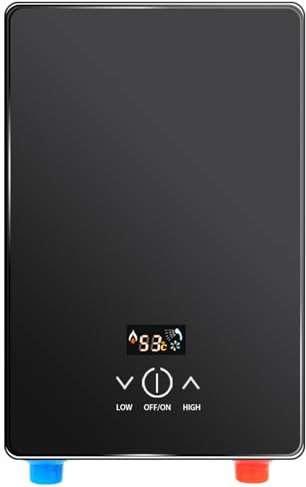 CHIMHOON 220V 6500W Elektrisch Warmwasser Durchlauferhitzer mit Bad Dusche Kit, Durchlauferhitzer, Warmwasserbereiter bis 60°C, für Handwaschbecken Bad, Küche