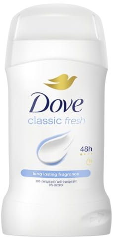 Dove Deodorante Stick, Classic Care, Deodorante Antitraspirante in Stick, Protezione Fino a 48 Ore, con 1/4 di Crema Idratante, Formula Delicata, Deodorante Uomo e Donna, 6 Pezzi da 50 ml