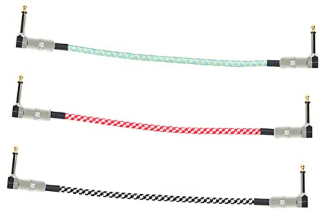 Kisangel 3stücke Gitarren-patchkabel Stecker-stecker Verbindungskabel Für Effektgeräte Bass Leistungsverstärker Mixer Musikinstrumente