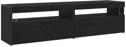 vidaXL Mueble de TV 2 uds. Roble Negro Madera de ingeniería