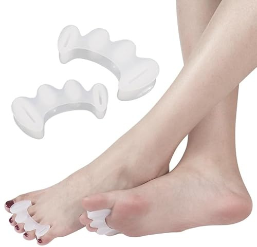 Generico Distanziatori per Dita dei Piedi in SEBS - 1 Paio (2 Pezzi) - Taglia L - Morbidi, Confortevoli, per Sollievo da Dolore, Yoga e Cura del Piede