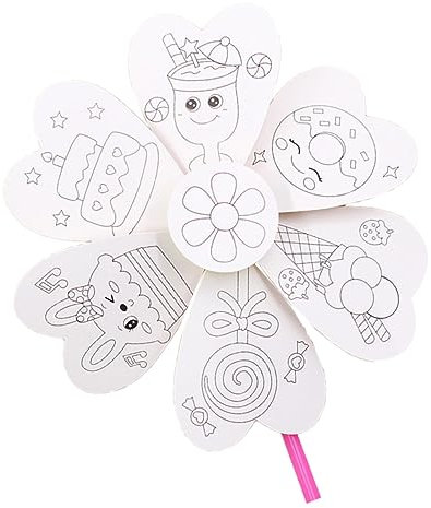 SUPVOX DIY Blank Paper Windmill Kit Creative Painting Toys for Boy Girl Educational Craft Activities to Enhance Imagination and Motor Skills Safe Material