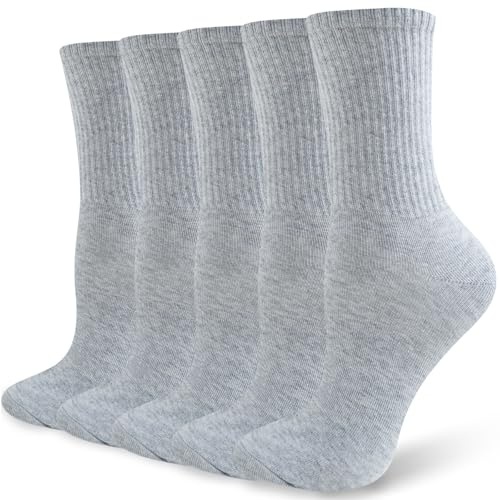 Wamicu Calcetines Mujer Algodón Peinado - 5 Pares Suaves y Transpirables para Deporte Running, Tenis y Día a Día, 35-38