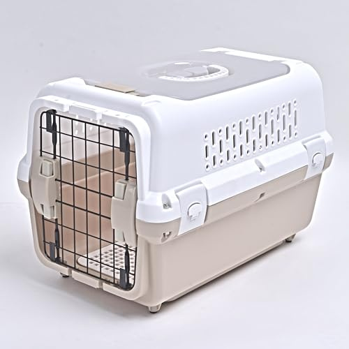 RHRQuality Reisekorb – 50 x 50 x 35 cm – Kunststoff-Reisekorb – Für Katzen – Cappuccino