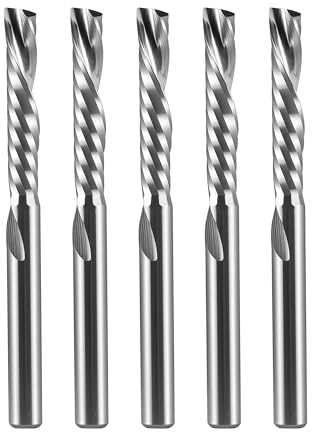 5 st Spiralfräsar 3,175mm skaft Downcut 17mm skärslängd CNC-fräs Nutfräs VHM skaftfräs Fräs för överfräs Spiralnutfräs Långhålsfräs Trärouterbit 1 flöjt Träfräs