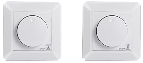 Rastapulz 2 interruttori dimmer a LED, dimmer da incasso per LED dimmerabili e interruttore dimmer LED da 5-300 W, dimmer a sezione di fase