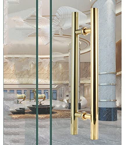 Genérico Manija Redonda para Puerta de Granero, Moderna manija de Acero Inoxidable de Doble Cara para Puerta de Vidrio o Puerta de Madera, herrajes para Puerta corrediza de baño Principal (