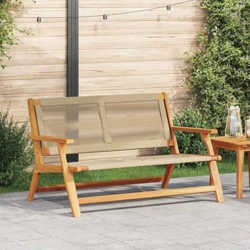 Owoxanthellate Gartenstuhl Beige 122 x 78 x 73 cm aus massiver Akazie, Modernes Design, Wetterfeste Terrassenstühle, Robuste Balkonmöbel für Garten Balkon und Terrasse