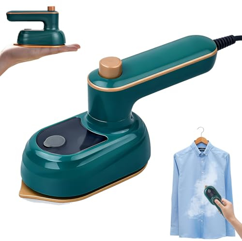 GothicBride Steam Iron Mini, Travel Iron Foldable | Travel iron mini light, dry and wet iron, quick heating, travel steam iron for home and on the go (green)