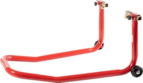 XPLORER- cavalletto posteriore universale per moto con ruote – supporto robusto in ferro verniciato antigraffio, ideale per manutenzione, rimessaggio e stabilità su ogni superficie
